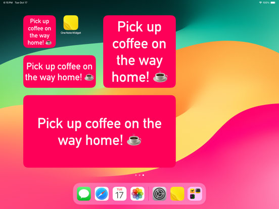 One Note Widget iPad screenshot 3 - Productivity app