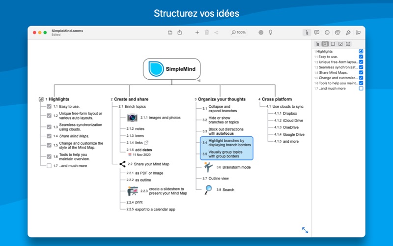 Screenshot #3 pour SimpleMind − Mind Mapping