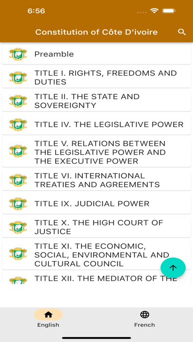 Constitution of Côte d'Ivoire Screenshot
