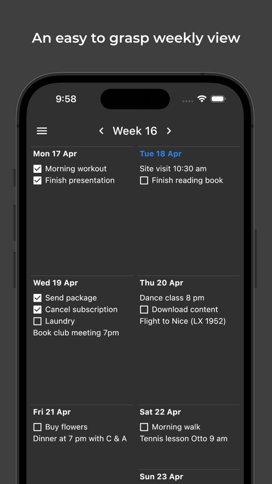 #1. Weekly ToDo Notes (iOS) 由: Christian Arby