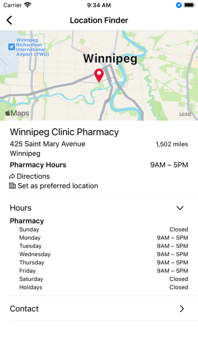 Winnipeg Clinic Pharmacy Screenshot