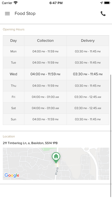 Food Stop. Screenshot