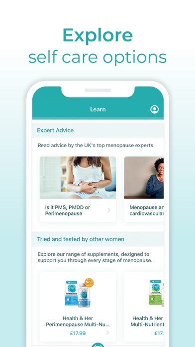 Health & Her Menopause App Screenshot