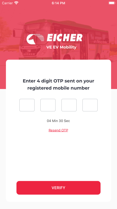 VE Electro Mobility Driver App Screenshot