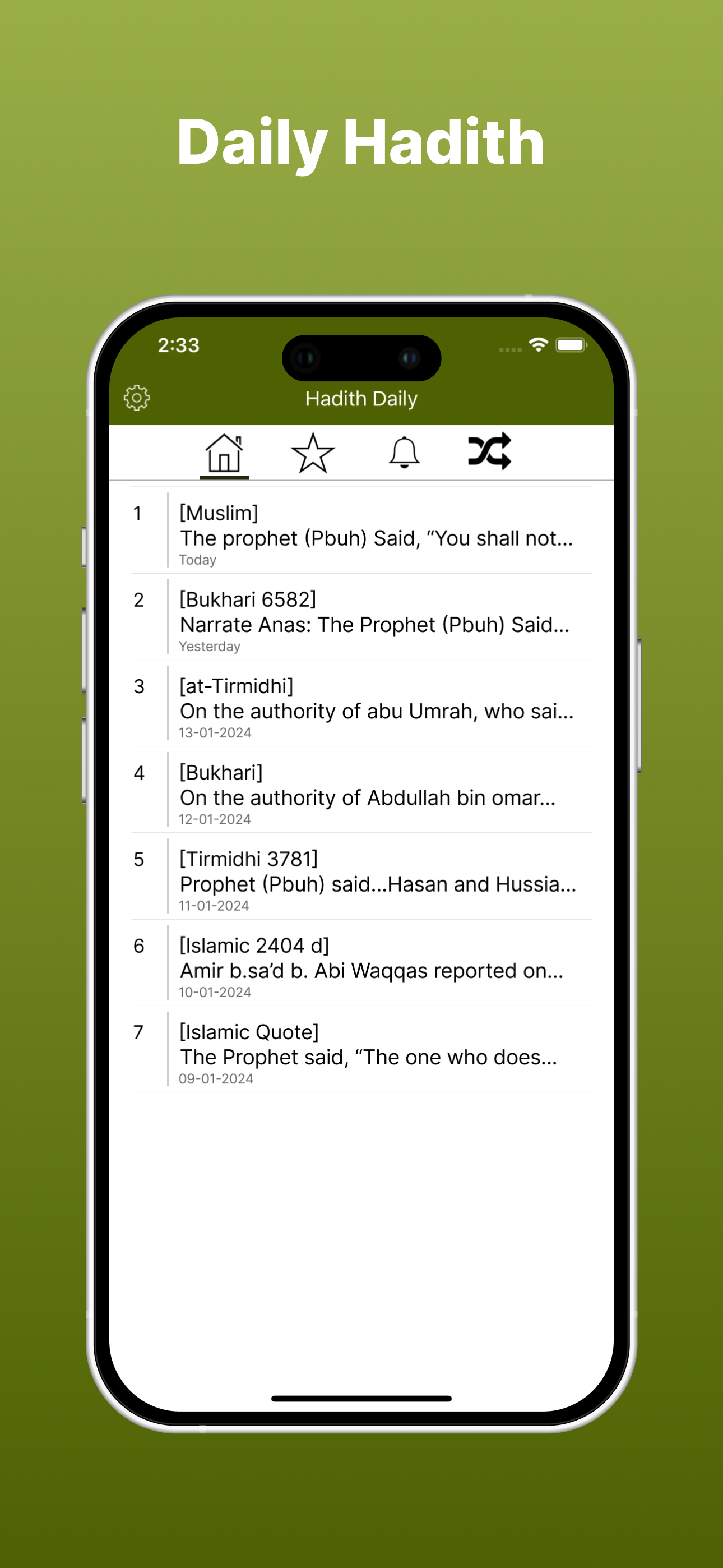 Daily Hadith Islamic App