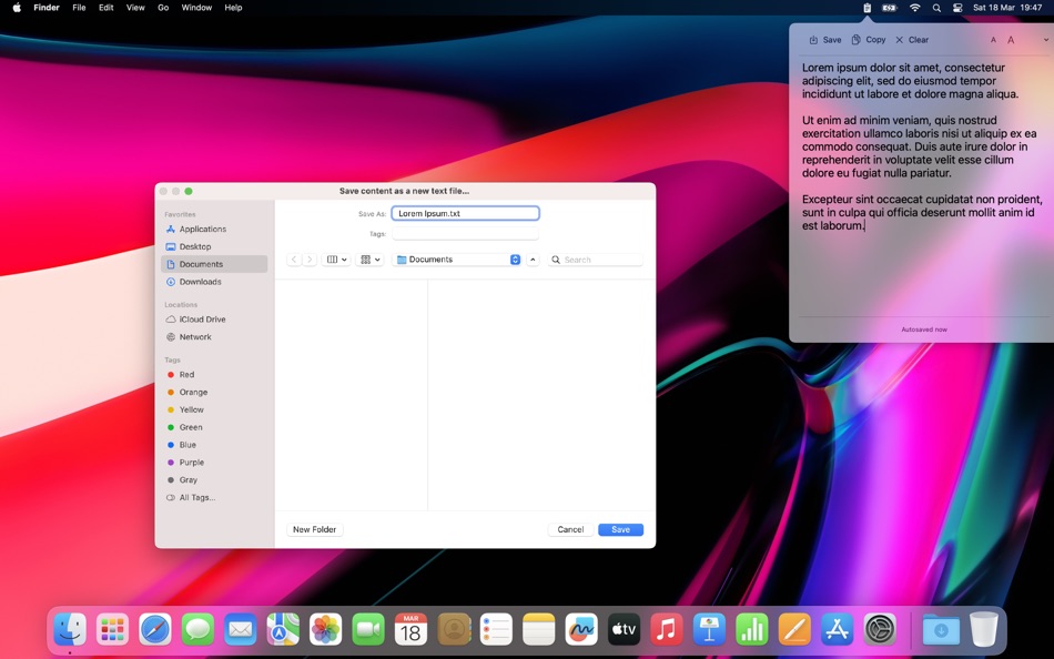 #1. MenuBarPad (macOS) Podle: Juan Andres Verdaguer
