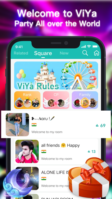 ViYa - Group Voice Chat Rooms Screenshot