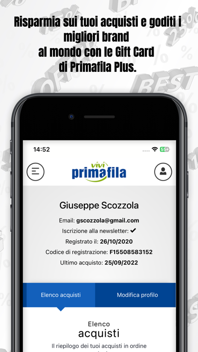 Primafila Gift Card Screenshot