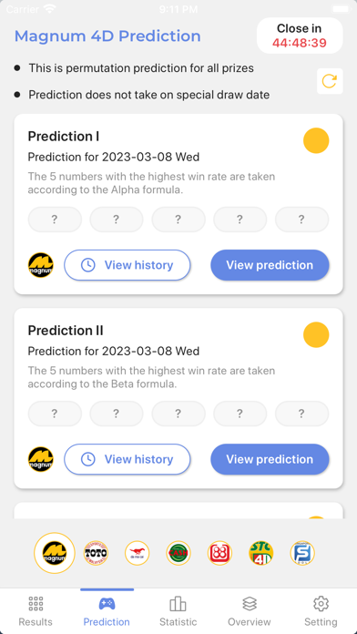 Asia 4D Result Predictions Screenshot