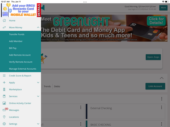 RRCU Mobile iPad screenshot 4 - Finance app