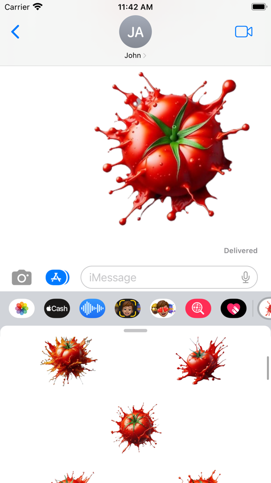#5. Tomato Splat Stickers (iOS) Podle: Paul Scott