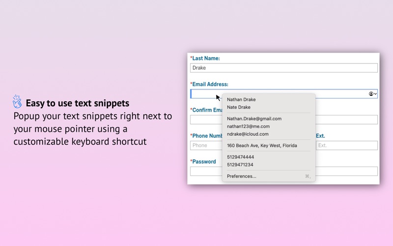 simple snippets - text library iphone screenshot 1
