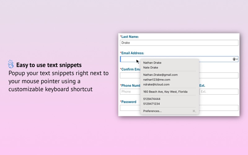 simple snippets - text library iphone screenshot 1