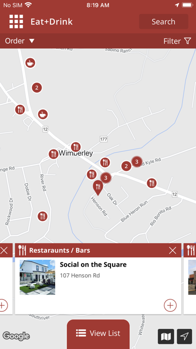 Wimberley Visitor App Screenshot