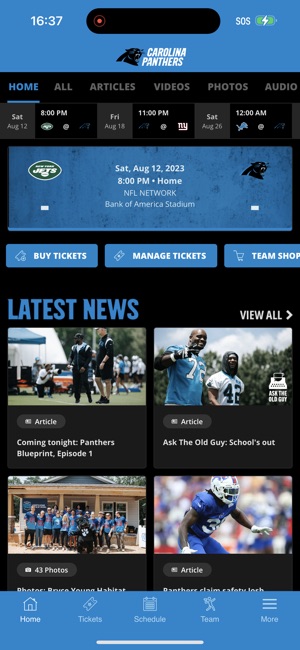 Carolina Panthers Tickets Home Page