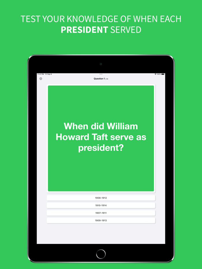 Presidents - Flashcards  Quiz