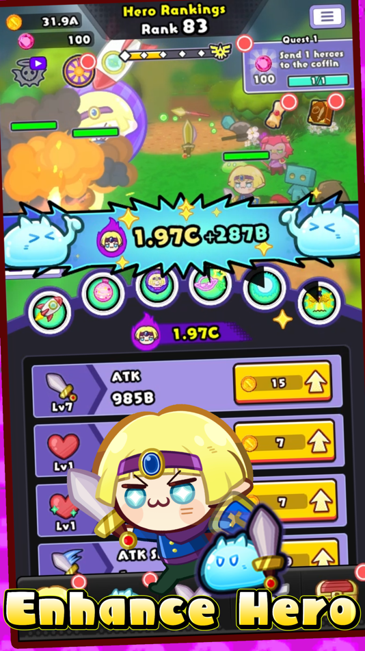 #4. Ranking of Heroes: Idle Game (iOS) 由: FUNDOSHI PARADE K.K.
