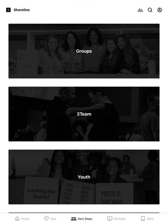 Shoreline Church App iPad screenshot 2 - Lifestyle app
