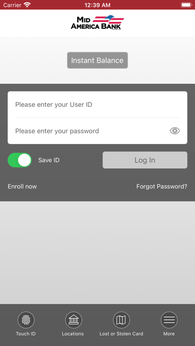 Mid America Bank Screenshot