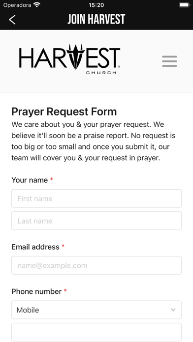 Harvest Church Mobile Screenshot