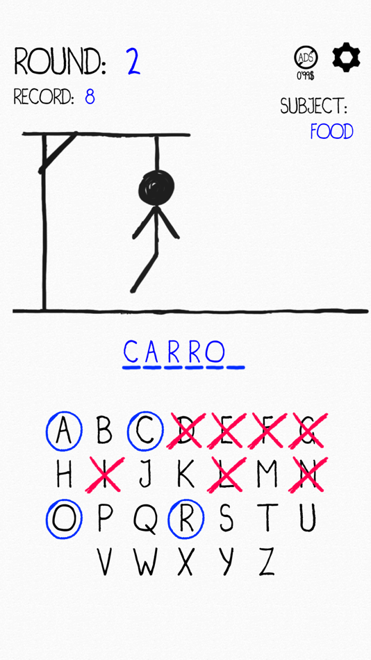 #2. Hangman Word Quest (iOS) 来自: One Up Games Studio