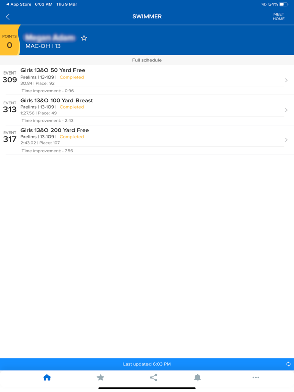 Meet Mobile: Swim iPad screenshot 4 - Sports app