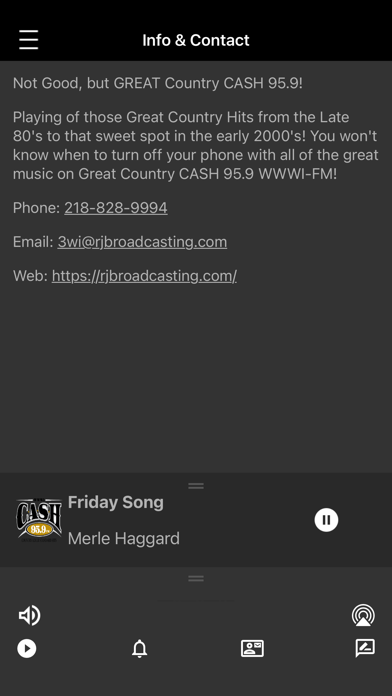 CASH 95.9 WWWI-FM Screenshot