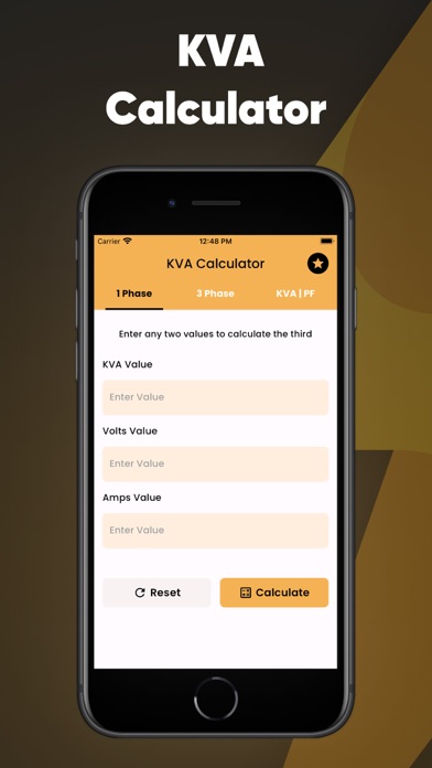 Screenshot 1 of kVA Calculators App