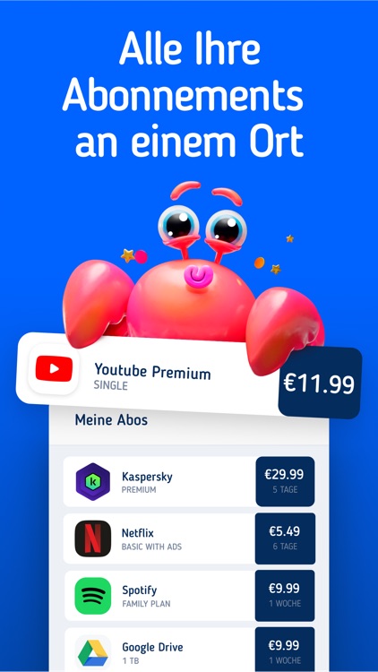 SubsCrab Abonnementmanager