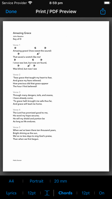 SongSheet Pro School Edition Screenshot