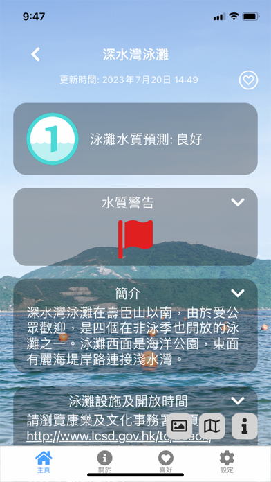 Beach Water Quality Forecast Screenshot