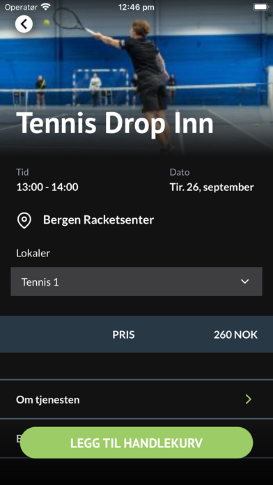 Bergen Racketsenter Screenshot