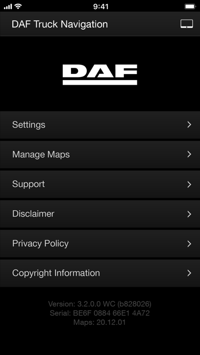 DAF Truck Navigation Screenshot