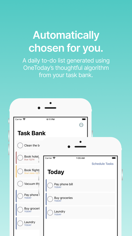 #1. OneToday: Automatic To-Do List (iOS) 由: Spam Musubi Technologies