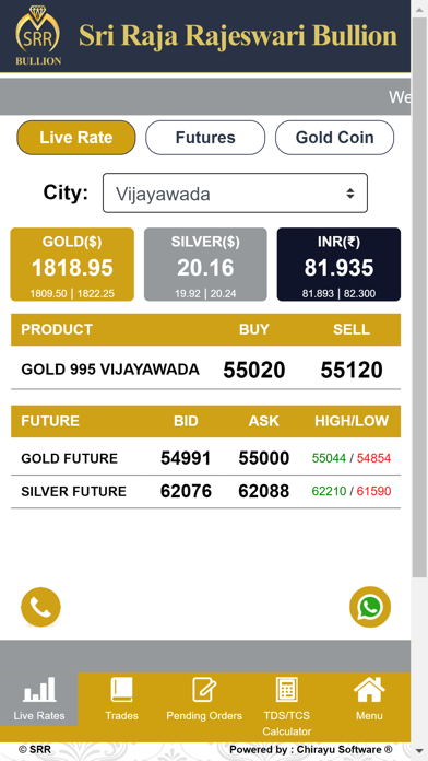 SRR Bullion Screenshot