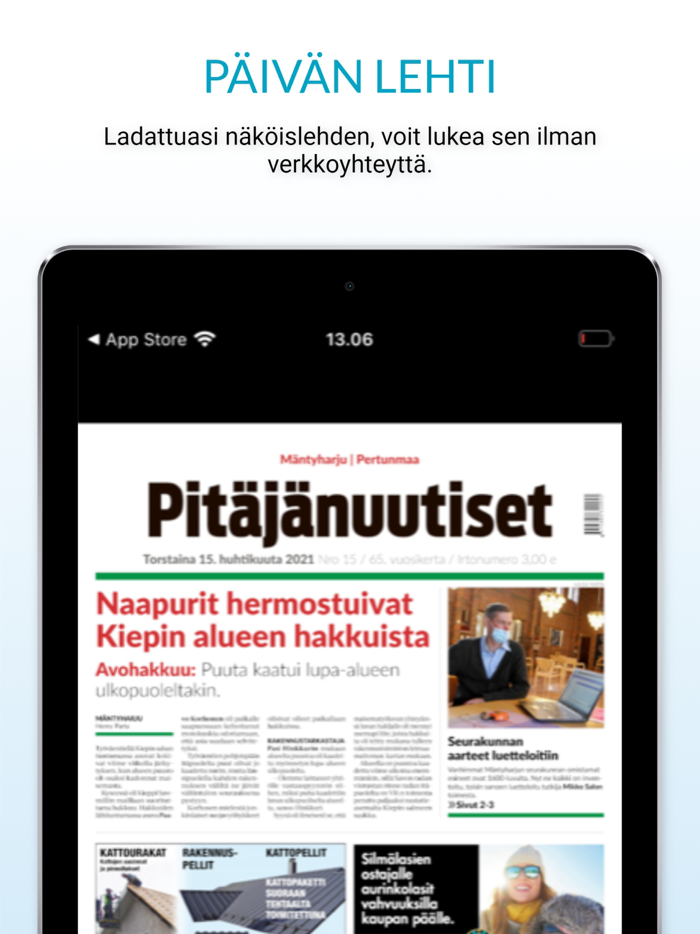 Pitäjänuutiset päivän lehti