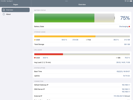 System Status: hw monitor iPad app afbeelding 3