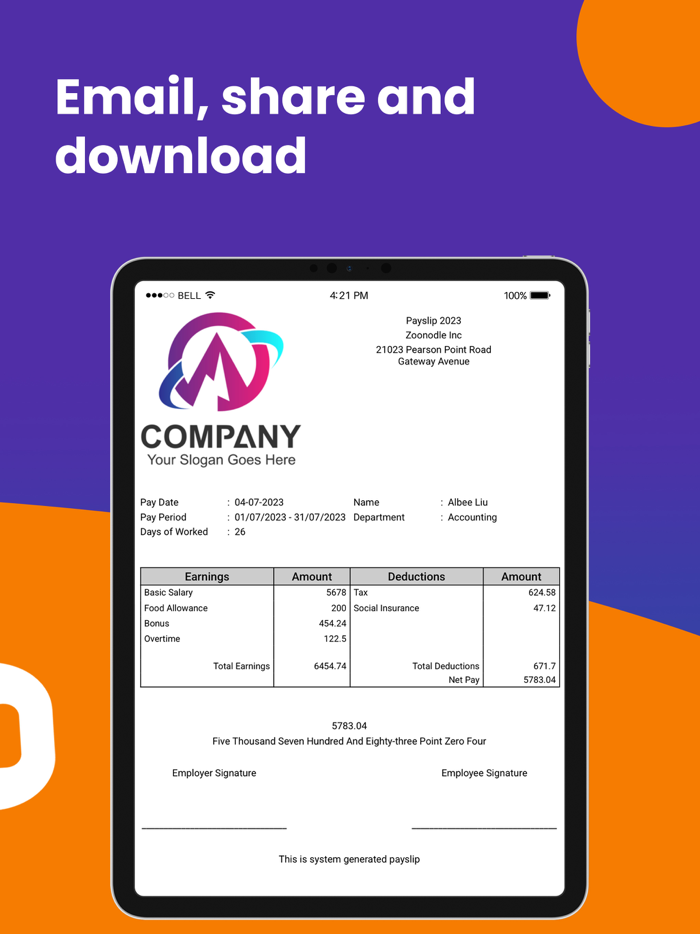 Auto Payslip Generator