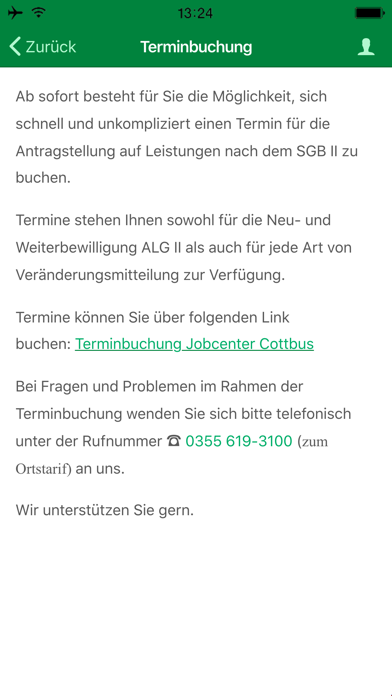 Jobcenter Cottbus mobil Screenshot