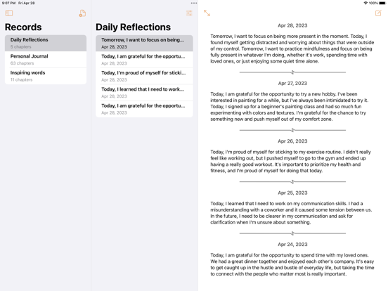 Screenshot #6 pour Chapters - Your Daily Notebook