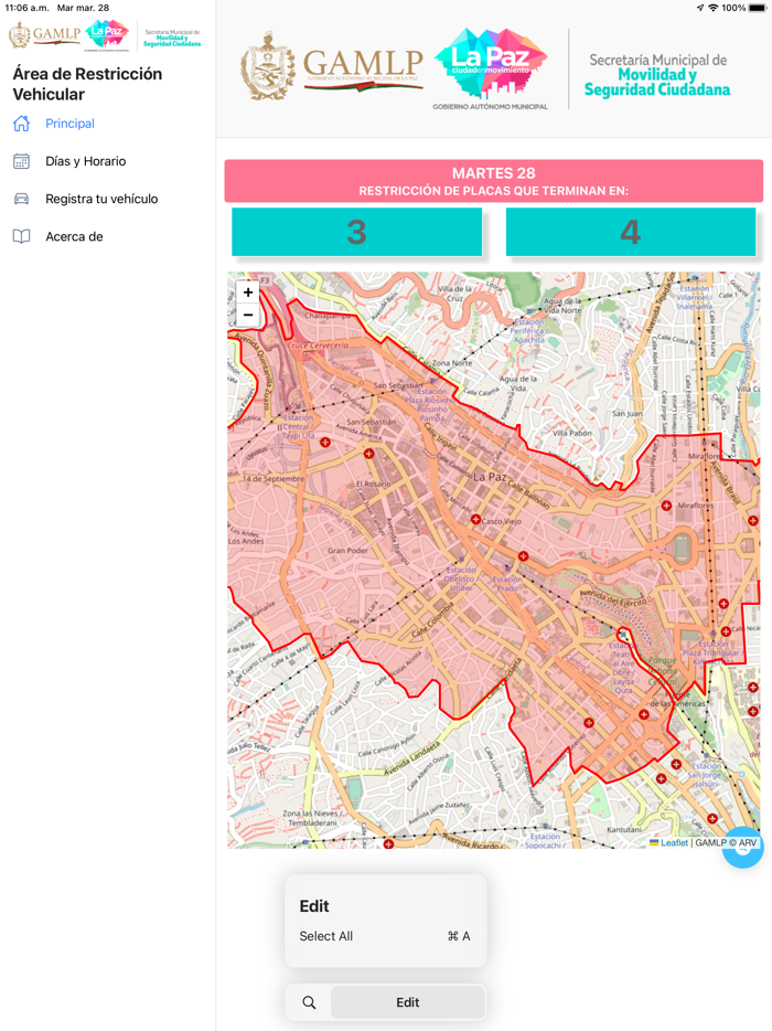 Restricción Vehicular La Paz