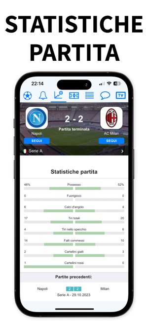Calcio in diretta su App Store