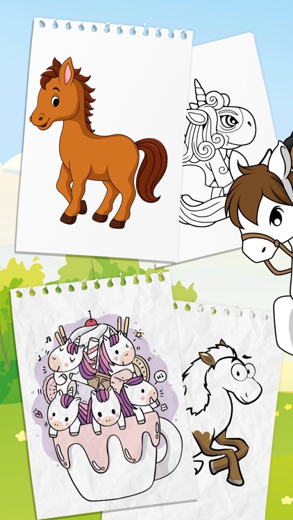 Horses Coloring Book Game