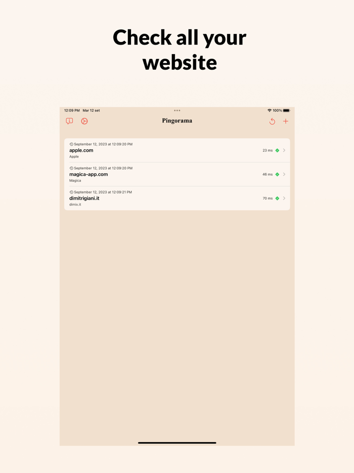 Pingorama Ping website