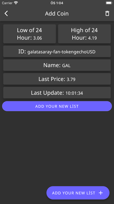 Crypto Alarm Screenshot