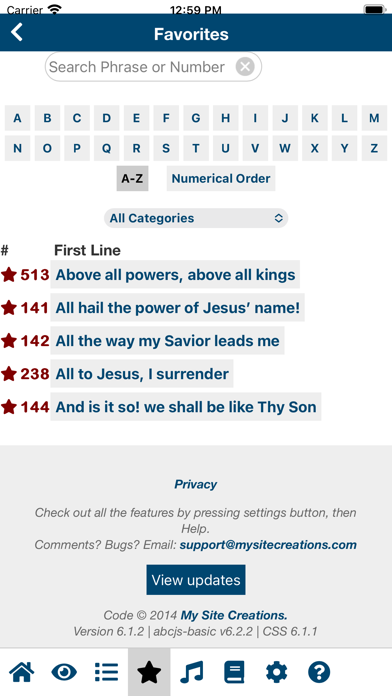 Favorite Hymns/Hymnals Premium Screenshot