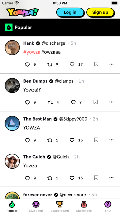 YOWZA · Cards Against Humanity Screenshot