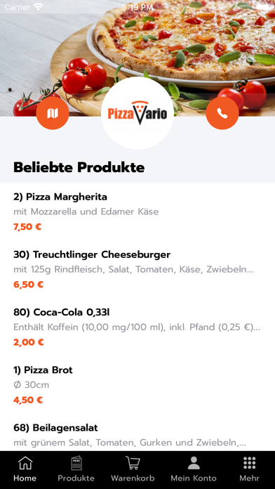 Pizza Vario Treuchtlingen Screenshot