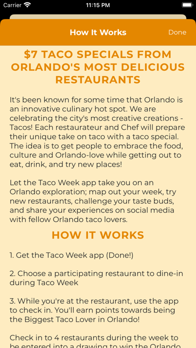 Orlando Taco Week Screenshot