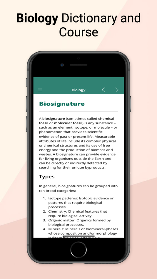 #1. Biology Dictionary & Course (iOS) Podle: David Ortega Lopez